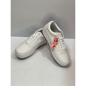 Women’s Size 11, Mens Size 9.5 - VANS Old Skool Stacked White